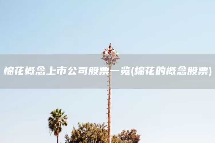 棉花概念上市公司股票一览(棉花的概念股票)(图1)