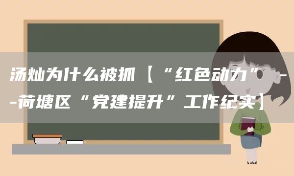 汤灿为什么被抓【“红色动力” --荷塘区“党建提升”工作纪实】(图1)